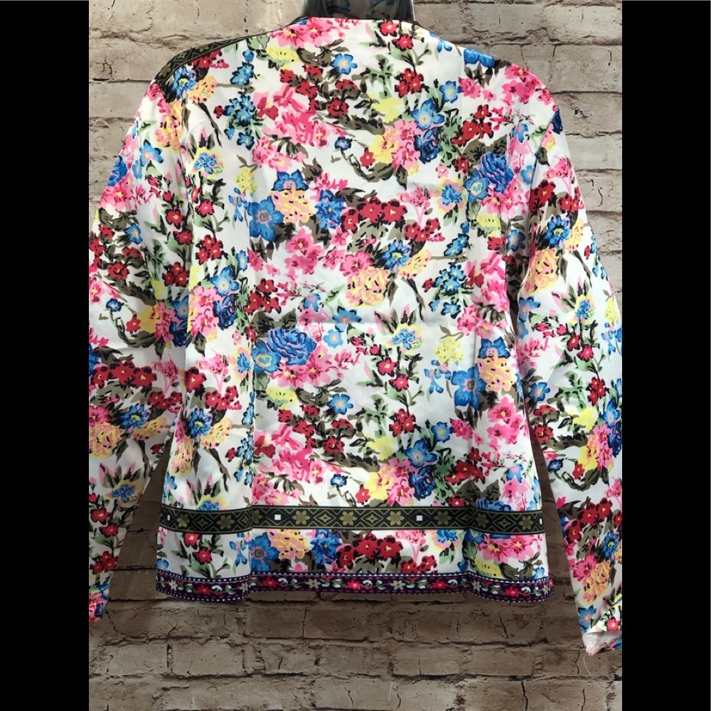 Boutique floral contrasting trim open cardigan xl‎ - Picture 2 of 5